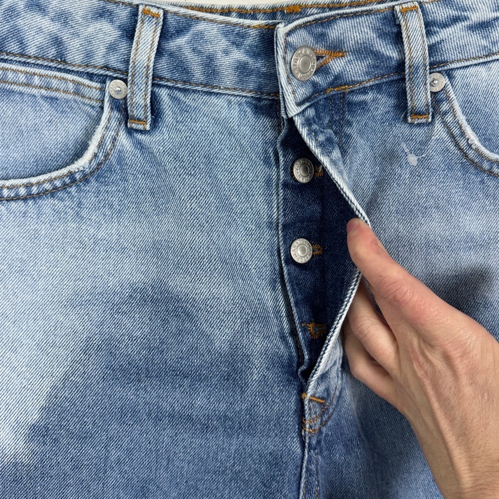 NEW‎ Topman Extreme Wash Slim Shorts Denim Jean Button Fly Size 32 Topshop Dye - Picture 5 of 10
